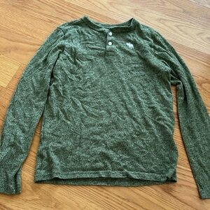 Boys abercrombie kids 13/14 long sleeve button accent top green